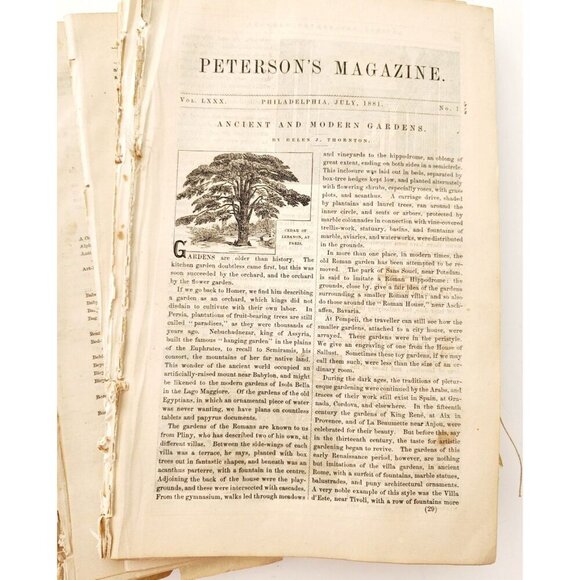 1881 Peterson's Magazine Victorian Ephemera Lot Of 400 Pcs Illustrated LGDWB4 - Picture 3 of 7